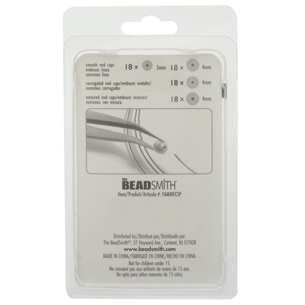 End Cap Beads for Memory Wire, Round Glue In 3 & 4mm Diameter, Silver Plated (72 Pieces) For Discount - Image 2