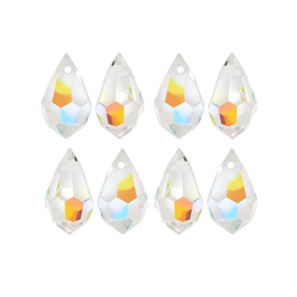Preciosa Czech Crystal, Drop Pendant 6x10mm, Crystal AB (18 Pieces) For Cheap - Image 2
