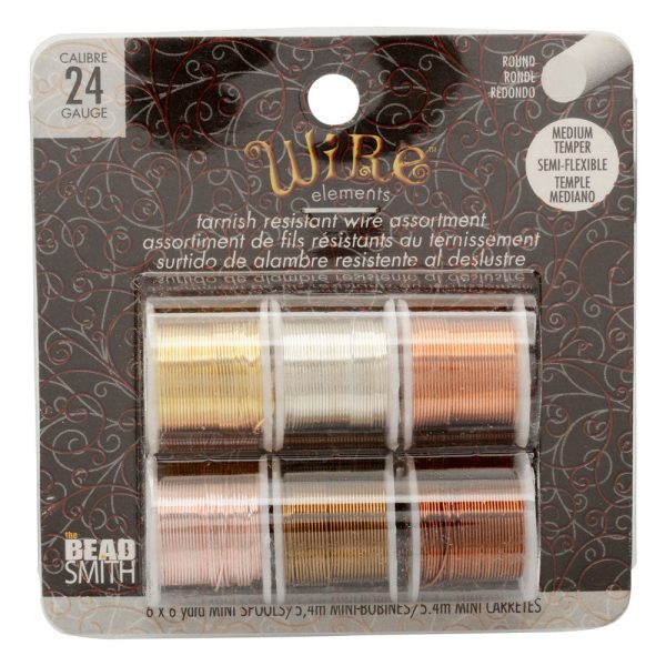 Wire Elements, Tarnish Resistant Copper Wire, 24 Gauge 1 Yard Each (.091 Meters), 6 Spool Pack, Assorted Finishes Cheap - Image 2