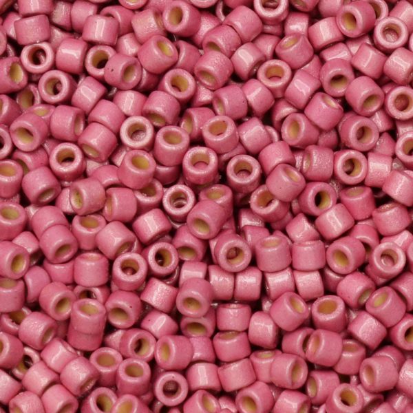 Miyuki Delica Seed Beads, 11 0 Size, #1840F Duracoat Galvanized Matte Hot Pink (7.2 Gram Tube) on Sale