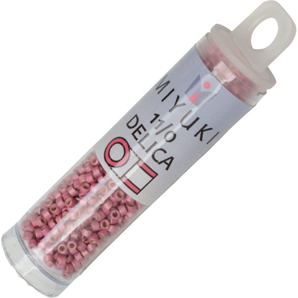 Miyuki Delica Seed Beads, 11 0 Size, #1840F Duracoat Galvanized Matte Hot Pink (7.2 Gram Tube) on Sale - Image 3