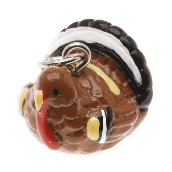 Hand Painted 3-D Thanksgiving Turkey Jewelry Charm Lightweight (1 Piece) Supply - Image 3