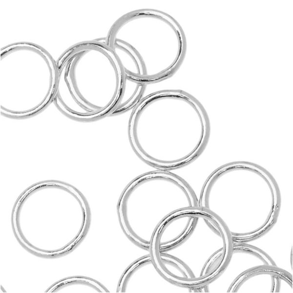 Jump Rings, Closed 8mm Diameter 20 Gauge, Silver Plated (20 Pieces) Hot on Sale