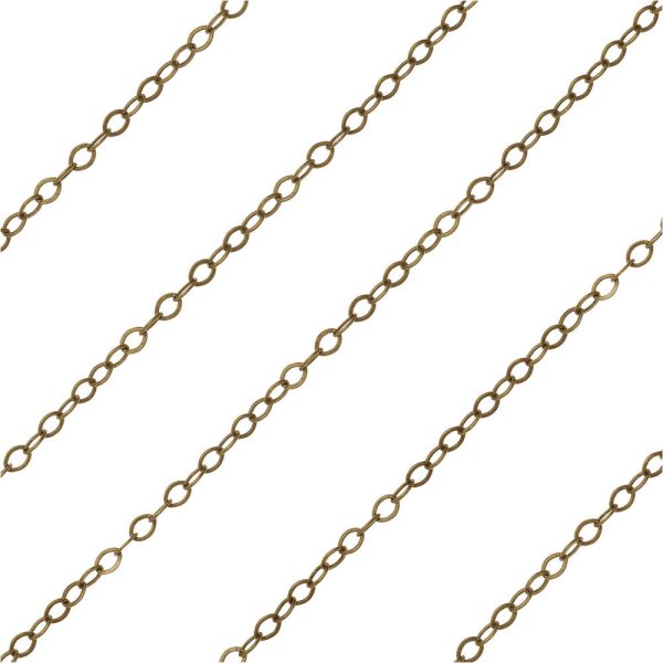 Antiqued Brass Flat Cable Chain, 3x2mm, by the Foot For Cheap - Image 2