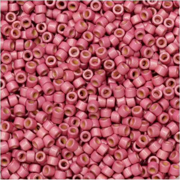 Miyuki Delica Seed Beads, 11 0 Size, #1840F Duracoat Galvanized Matte Hot Pink (7.2 Gram Tube) on Sale - Image 2
