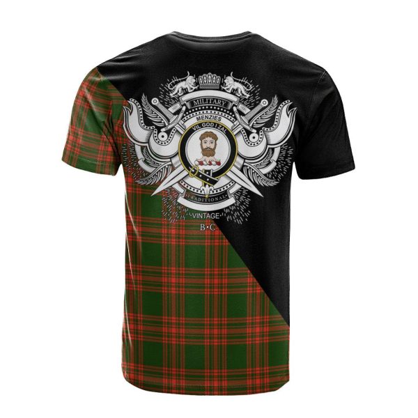 Menzies Green Modern Tartan - Military T-Shirt Sale - Image 2
