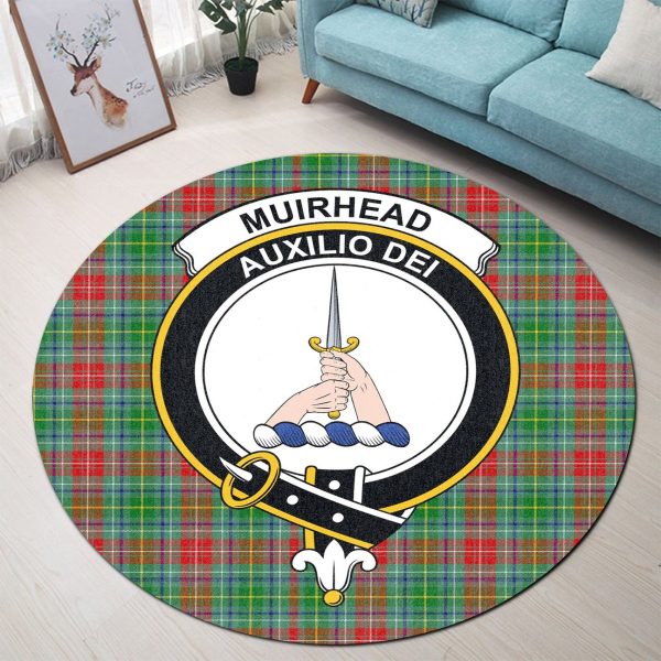 Muirhead Tartan Crest Round Rug For Cheap