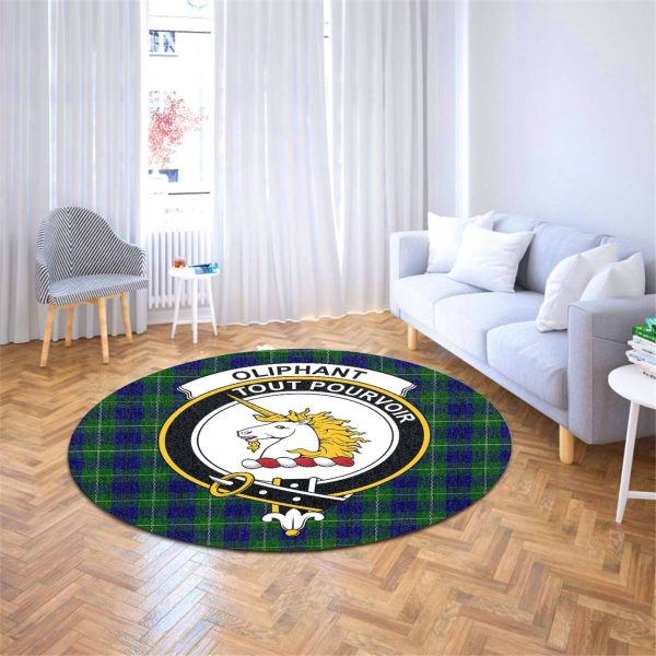 Oliphant Modern Tartan Crest Round Rug Discount - Image 4