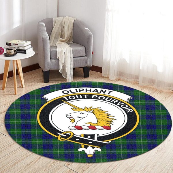 Oliphant Modern Tartan Crest Round Rug Discount - Image 2