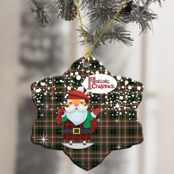 Buchanan Hunting Tartan Christmas Ceramic Ornament - Santa Style For Discount - Image 2