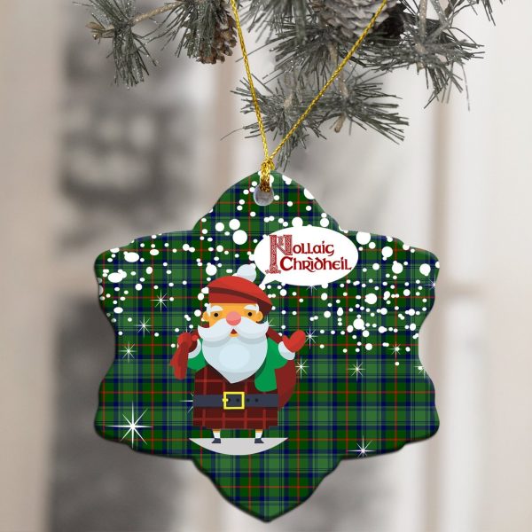 Cranstoun Tartan Christmas Ceramic Ornament - Santa Style Online - Image 2