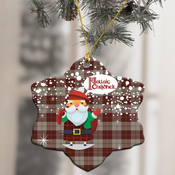 Cunningham Burgundy Dancers Tartan Christmas Ceramic Ornament - Santa Style Online - Image 2