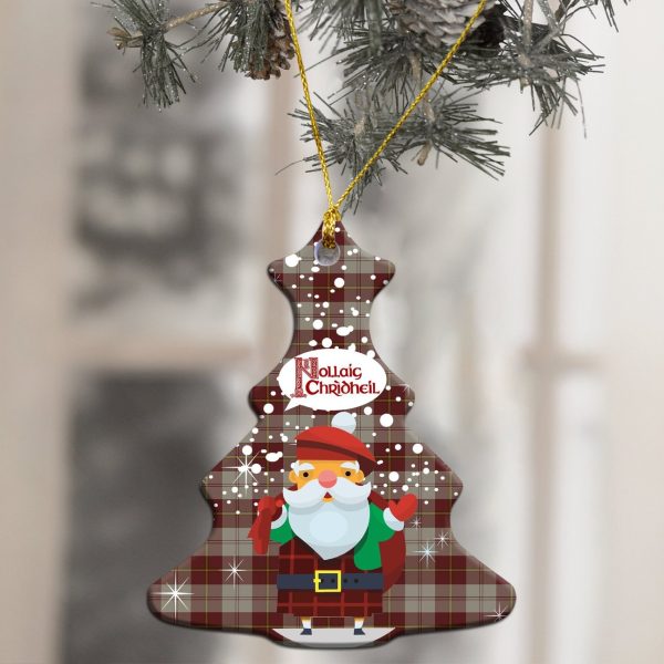 Cunningham Burgundy Dancers Tartan Christmas Ceramic Ornament - Santa Style Online