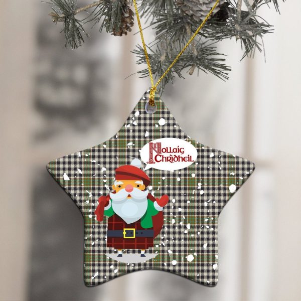 Burns Check Tartan Christmas Ceramic Ornament - Santa Style Fashion - Image 3