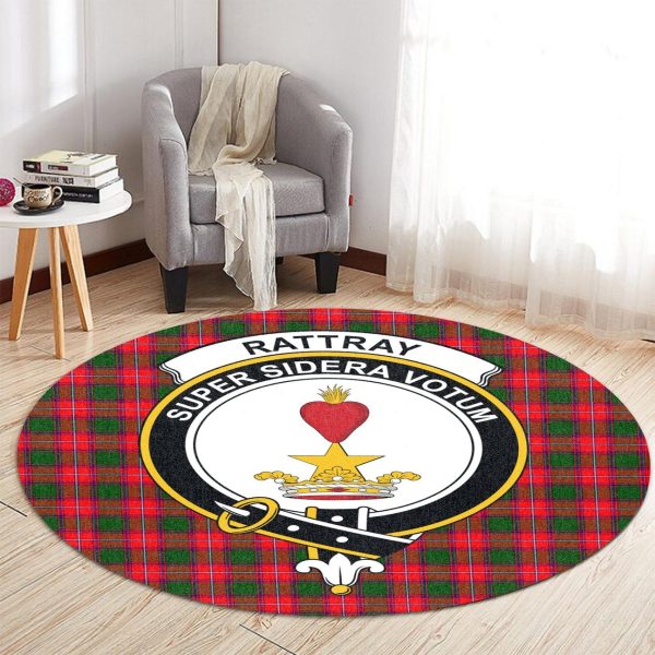 Rattray Modern Tartan Crest Round Rug Supply - Image 2