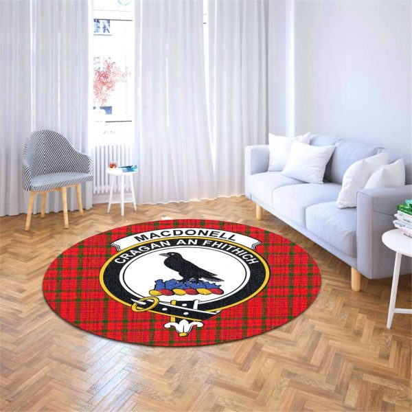 MacDonnell of Keppoch Modern Tartan Crest Round Rug Discount - Image 4