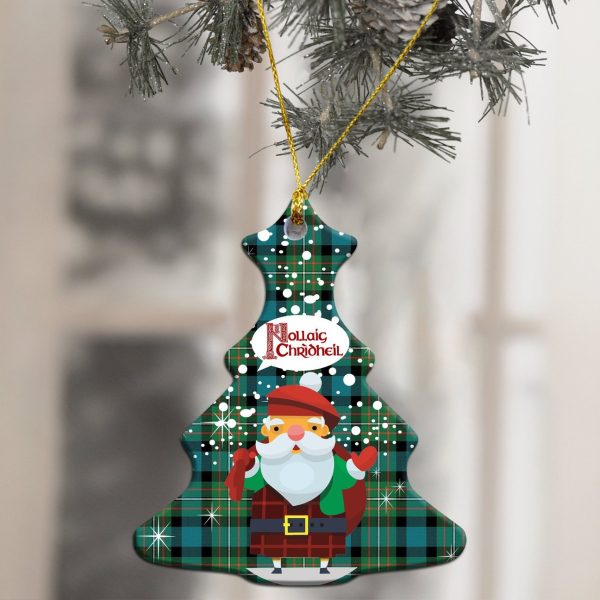 Ferguson Ancient Tartan Christmas Ceramic Ornament - Santa Style For Cheap